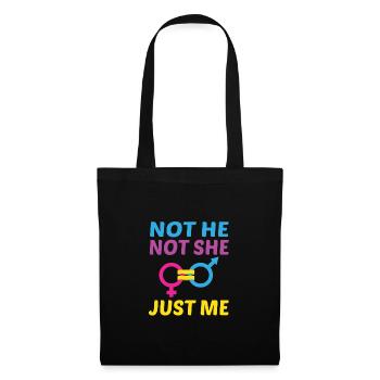 Not He Not She Just Me Lesbian Proud Rainbow Queer - Stoffbeutel - Schwarz - Vorne