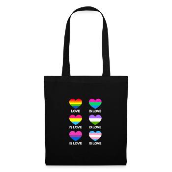 Love Is Love Transgender Diversity Rainbow Gay Lov - Stoffbeutel - Schwarz - Vorne