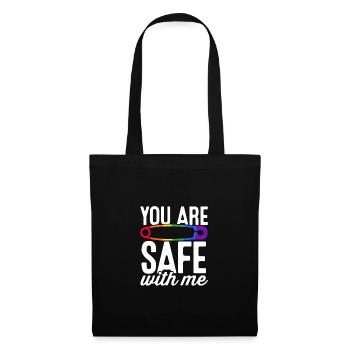 You Are Safe With Me Rainbow Pride Lgbtq Gay Trans - Stoffbeutel - Schwarz - Vorne