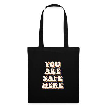 You Are Safe Here Rainbow Pride Lgbtq Gay Transgen - Stoffbeutel - Schwarz - Vorne