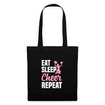 Eat Sleep Cheer Repeat Cheerleading Cheerleader Gy - Stoffbeutel - Schwarz - Vorne