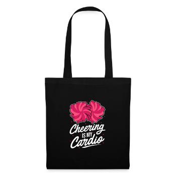 Cheering Is My Cardio Cheerleading Cheerleader Gym - Stoffbeutel - Schwarz - Vorne