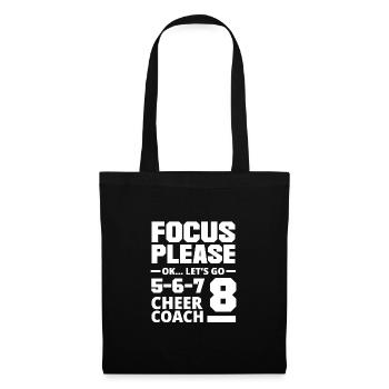 Focus Please Ok Let's Go Cheer Coach Cheerleading - Stoffbeutel - Schwarz - Vorne