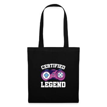 Certified Legend Gamer Gaming Nerd Console Pc Cont - Stoffbeutel - Schwarz - Vorne