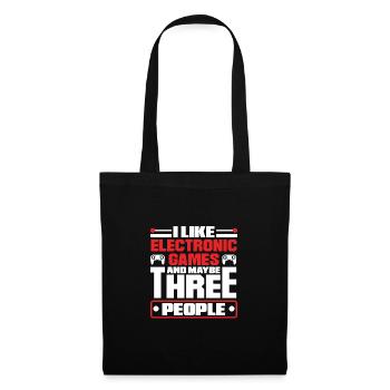 I Like Electronic Games And Maybe Thee People Vide - Stoffbeutel - Schwarz - Vorne