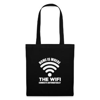 Home Is Where The Wifi Connects Automatically Vide - Stoffbeutel - Schwarz - Vorne