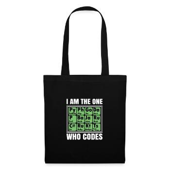 I Am The One Who Codes Programming Programmer Nerd - Stoffbeutel - Schwarz - Vorne