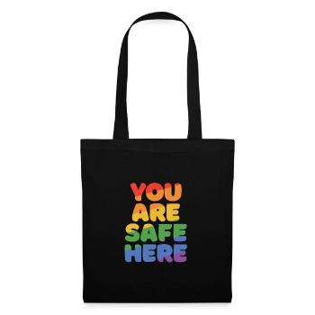 You Are Safe With Me Rainbow Pride Lgbtq Gay Trans - Stoffbeutel - Schwarz - Vorne