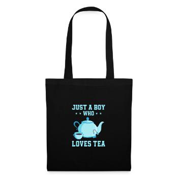 Just A Boy Who Loves Tea Tea Drinker Tea Lover Cup - Stoffbeutel - Schwarz - Vorne