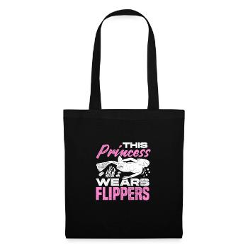 This Prince Wears Flippers Diver Scuba Diver Divin - Stoffbeutel - Schwarz - Vorne
