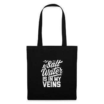 Salt Water Is In My Veins Scuba Diver Diving Snork - Stoffbeutel - Schwarz - Vorne