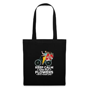 Keep Calm And Put Flowers Into Your Life Gardening - Stoffbeutel - Schwarz - Vorne