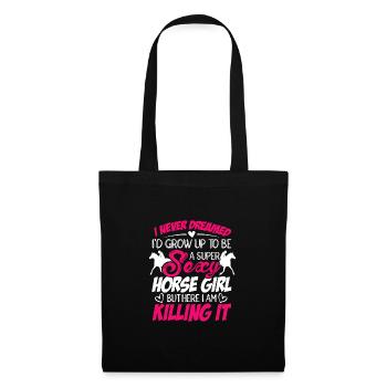 I Never Dreamed I'd Grow Up Top Be A Horse Girl Eq - Stoffbeutel - Schwarz - Vorne