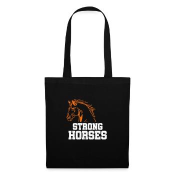 Strong Graphic Horse Lover Equestrian Rider Horses - Stoffbeutel - Schwarz - Vorne