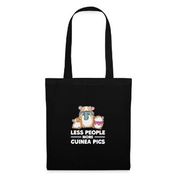 Less People More Guinea Pigs Guinea Pig Owner Anim - Stoffbeutel - Schwarz - Vorne
