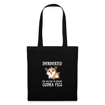 Introverted But Willing To Discuss Guinea Pigs Ani - Stoffbeutel - Schwarz - Vorne