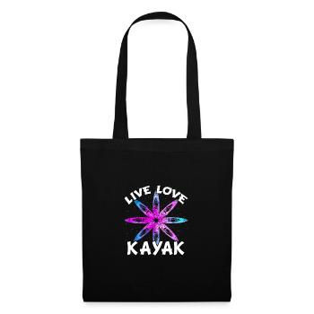 Live Love Kayak Kayaking Rowing Rower Canoe Rower - Stoffbeutel - Schwarz - Vorne