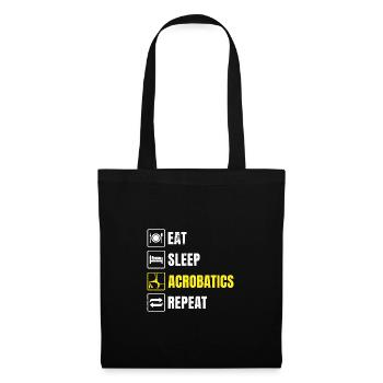 Eat Sleep Acrobatics Repeat Acrobat Gymnastics Gym - Stoffbeutel - Schwarz - Vorne