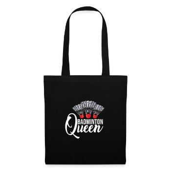 Badminton Queen Badminton Player Shuttlecock Sport - Stoffbeutel - Schwarz - Vorne