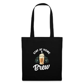 Stay At Home And Brew Homebrewing Brewery Brew Bee - Stoffbeutel - Schwarz - Vorne