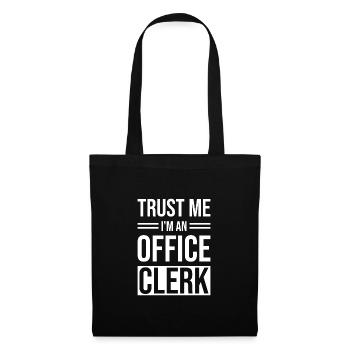 Trust Me I'm An Office Clerk Finance Banker Bookke - Stoffbeutel - Schwarz - Vorne
