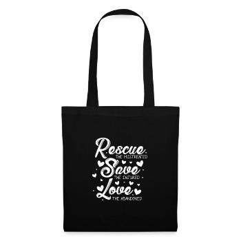 Rescue The Mistreated Save The Injured Animal Keep - Stoffbeutel - Schwarz - Vorne