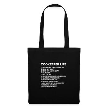 Life Of A Zoo Keeper Animal Lover Zoologist Animal - Stoffbeutel - Schwarz - Vorne