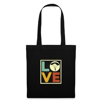 Love Graphic Paragliding Parachute Paramotor Parag - Stoffbeutel - Schwarz - Vorne