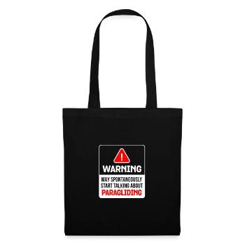 Warning May Spontaneously Start Talking About Para - Stoffbeutel - Schwarz - Vorne