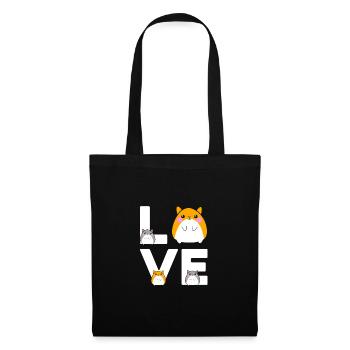 Love Graphic Hamster Pet Owner Animal Lover Rodent - Stoffbeutel - Schwarz - Vorne