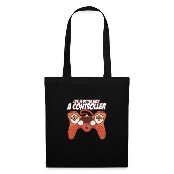 Life Is Better With A Controller Gaming Video Game - Stoffbeutel - Schwarz - Vorne