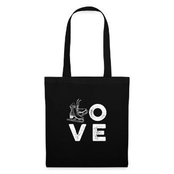 Love Graphic Ice Skating Figure Skater Ice Skater - Stoffbeutel - Schwarz - Vorne