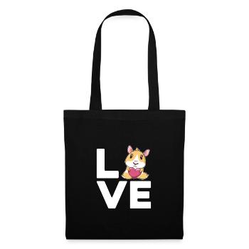 Love Graphic Hamster Pet Owner Animal Lover Rodent - Stoffbeutel - Schwarz - Vorne
