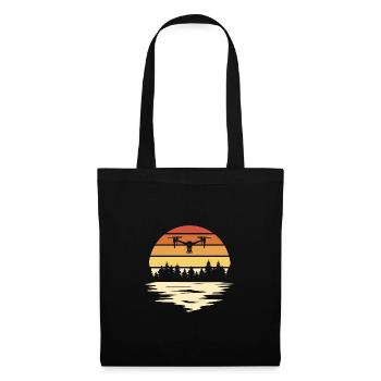 Retro Graphic Drone Flying Quadcopter Pilot RC Dro - Tote Bag - black - Front