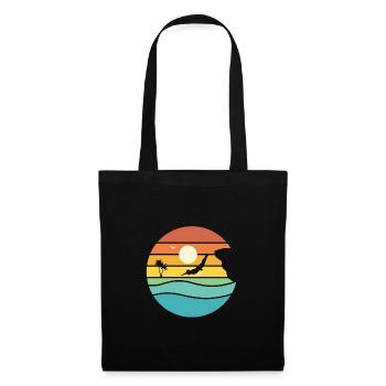 Retro Graphic Cliff Diver Cliff Diving Tombstoning - Tote Bag - black - Front