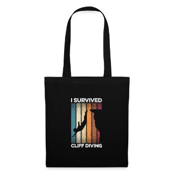 I Survived Cliff Diving Cliff Dive Cliff Jumping T - Tote Bag - black - Front