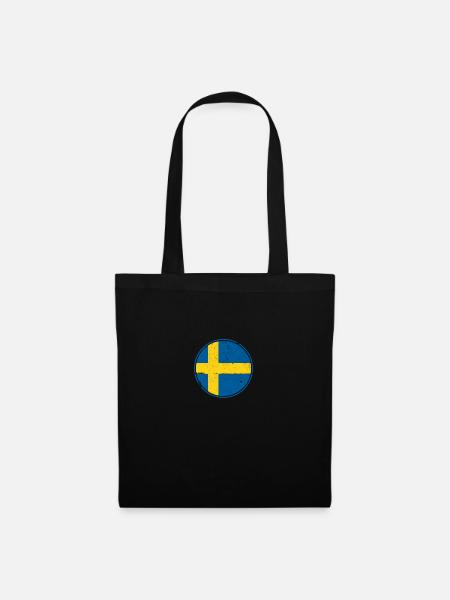 Schweden Schwedische Flagge Stolzer Schwede - Stoffbeutel - Schwarz
