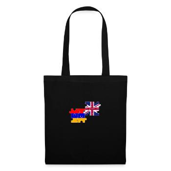 Arménie Drapeau du Royaume-Uni Arménien britannique - Sac en tissu - noir - Devant