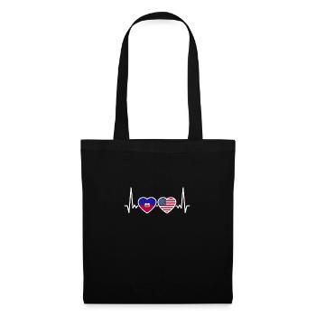 Haïti USA Heartbeat Flag Haïtien - Sac en tissu - noir - Devant