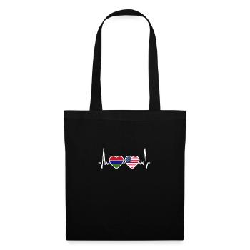 Gambia USA Heartbeat Flag American Gambian - Tote Bag - black - Front