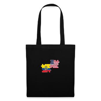 Equateur USA Drapeau américain Équatorien - Sac en tissu - noir - Devant