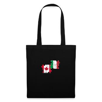 Canada Italie Drapeau d’époque Italien Canadien - Sac en tissu - noir - Devant