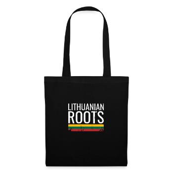 Lithuanian Roots Vintage Litauen Flagge Litauer - Stoffbeutel - Schwarz - Vorne