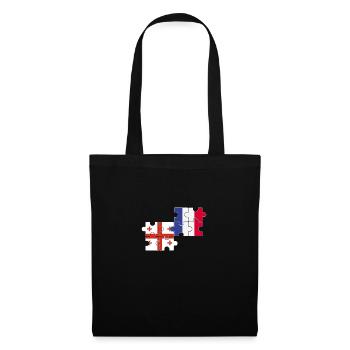 Georgia France Flag French Georgian - Tote Bag - black - Front