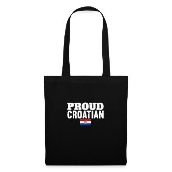 Proud Croatian Vintage Croatia Flag Croat - Tote Bag - black - Front
