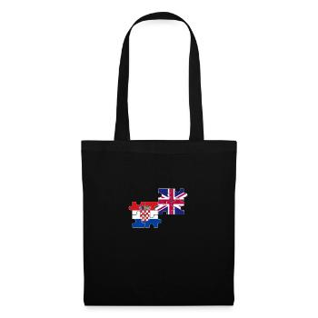 Kroatien UK Flagge Britisch Kroatisch - Stoffbeutel - Schwarz - Vorne