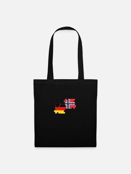 Norwegen Deutschland Flagge Deutsch Norweger - Stoffbeutel - Schwarz