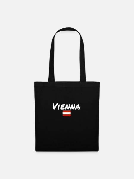 Vienna Österreich Österreichische Flagge - Stoffbeutel - Schwarz