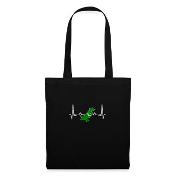 Pakistan Vintage Heartbeat Card Flag - Tote Bag - black - Front