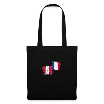 Pérou France Vintage drapeau Français péruvien - Sac en tissu - noir - Devant